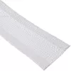 Kabeļu piedurkne InLine 1 m × 25 mm, auduma šļūtene ar āķa un cilpas stiprinājumu, balta