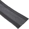 Kabeļu aizsarguzmava InLine 59993A — auduma caurule ar āķa-cilpas stiprinājumu, 1 m × 25 mm, melna