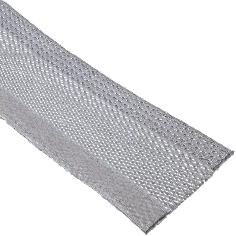 InLine kabeļu apvalks, auduma uzmava ar āķa-cilpas stiprinājumu, 1m x 25mm pelēka
