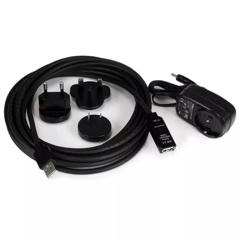 StarTech.com 5m USB 2.0 aktīvais pagarinātāja kabelis - M/F, 5 m, USB A, USB A, USB 2.0, vīrišķais/sievišķais, melns