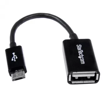 StarTech.com 5in Micro USB to USB OTG Host Adapter M/F, 0,127 m, Micro-USB B, USB A, USB 2.0, 0,48 Gbit/s, melna
