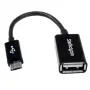 StarTech.com 5in Micro USB to USB OTG Host Adapter M/F, 0,127 m, Micro-USB B, USB A, USB 2.0, 0,48 Gbit/s, melna