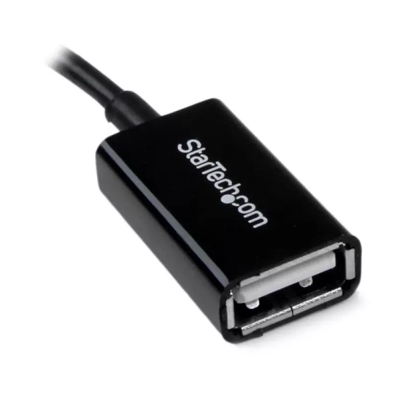 StarTech.com 5in Micro USB to USB OTG Host Adapter M/F, 0,127 m, Micro-USB B, USB A, USB 2.0, 0,48 Gbit/s, melna