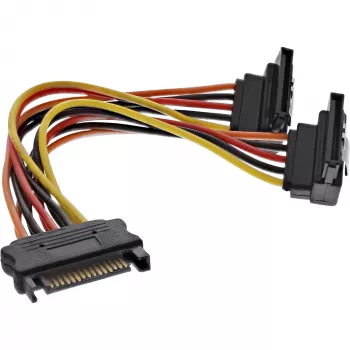 InLine SATA Power Y-Cable SATA sieviešu / 2x SATA spraudnis ar fiksatoriem 0.30m
