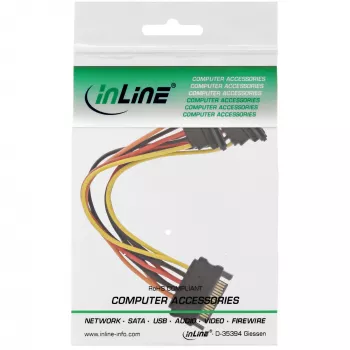 InLine SATA Power Y-Cable SATA sieviešu / 2x SATA spraudnis ar fiksatoriem 0.30m