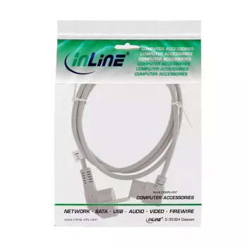InLine strāvas kabelis, CEE 7/7 leņķveida / 3 kontaktu IEC C13 leņķveida, pelēks, 1,8 m