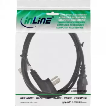Power kabelis InLine 16652H Israel Type H 3pin IEC C13 Male 1.8m