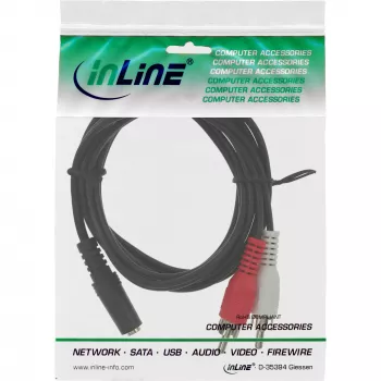 Audio kabelis 2x RCA vīr. / 3,5 mm stereo siev. 3 m InLine 89940D