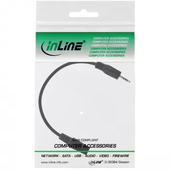 Audio adaptera kabelis 4 kontaktu 2,5 mm vīrišķais / 4 kontaktu 3,5 mm sievišķais 2 m InLine 99308E