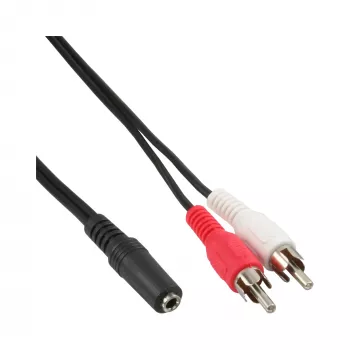 Audio kabelis 2x RCA vīrietis / 3,5 mm stereo sieviete 5 m InLine 89940E