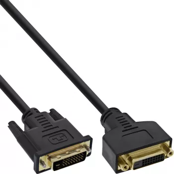 InLine DVI-D vads Premium 24+1, vīrišķais- sievišķais, Dual Link, zeltīti kontakti, 3 m, 17763P