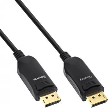 InLine DisplayPort 1.4 AOC kabelis, 8K4K, melns, 10m