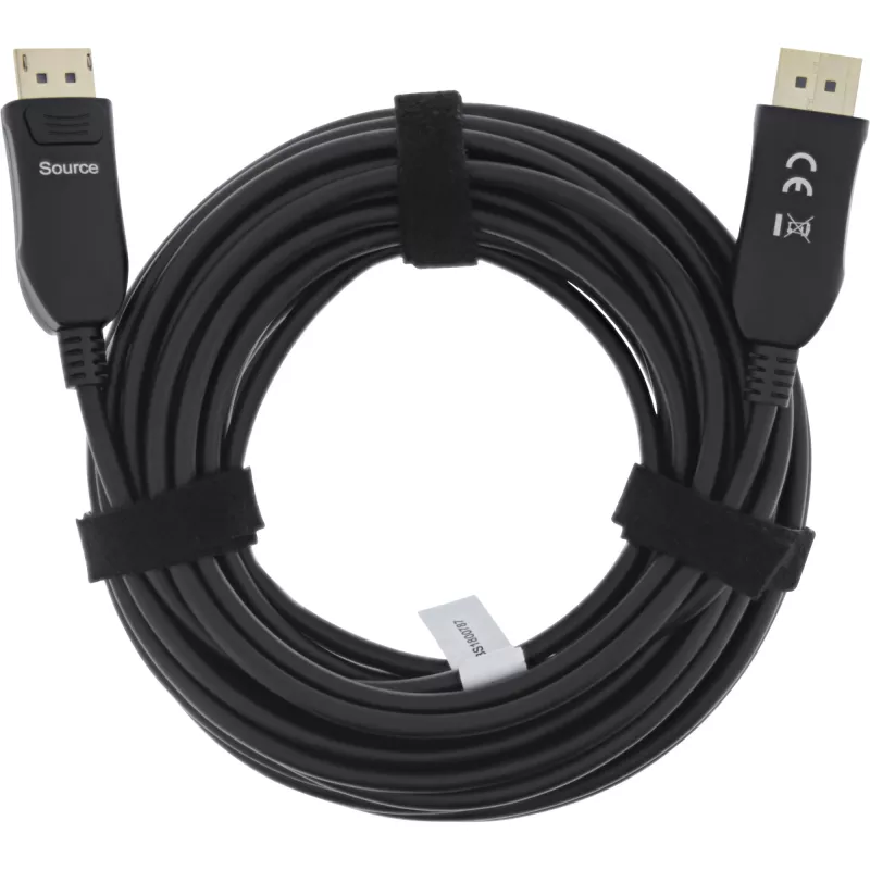 InLine DisplayPort 1.4 AOC kabelis, 8K4K, melns, 20m