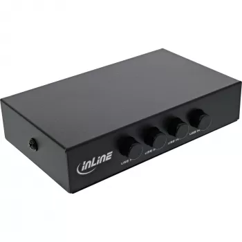 InLine USB 2.0 slēdzis manuāls USB-A ierīcei ar 4 datoriem (vadu savienojums)