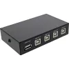 InLine USB 2.0 slēdzis manuāls USB-A ierīcei ar 4 datoriem (vadu savienojums)