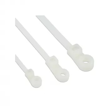Kabeļu saites InLine ar montējamu galvu 200 mm × 4,8 mm, neilons, stiepes izturība 215,7 N, 100 gab.