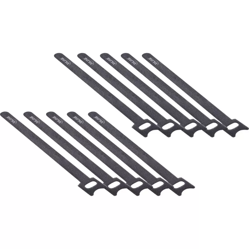 InLine kabeļsaišu siksnas ar āķa-cilpas stiprinājumu 180x12mm 10 gab. melns