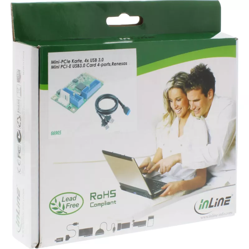 InLine Mini PCIe karte ar 4x USB 3.0 interfeisu