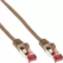 InLine komutācijas kabelis S/FTP PiMF Cat.6 250MHz PVC varš brūns 0.25m