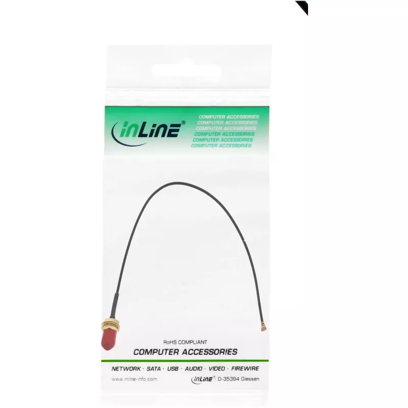 InLine WIFI adaptera kabelis RP-SMA sievišķais uz U.FL spraudni 20 cm