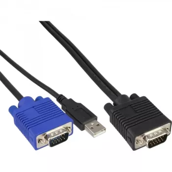 InLine KVM kabeļu komplekts USB 19 collu KVM slēdzim, garums 1,8 m