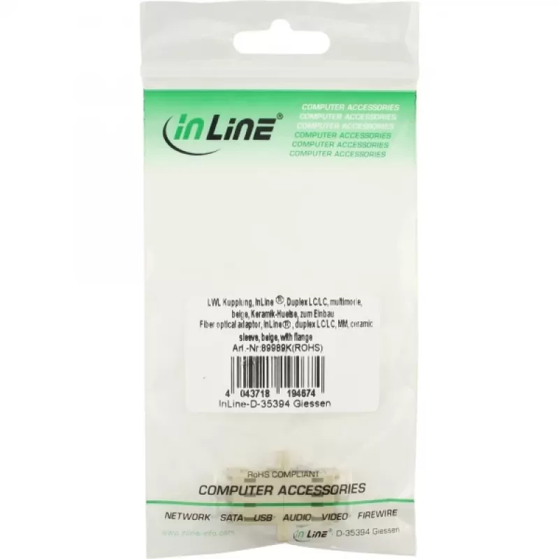 Divpusējs optiskās šķiedras adapteris LC/LC MM InLine 89989K