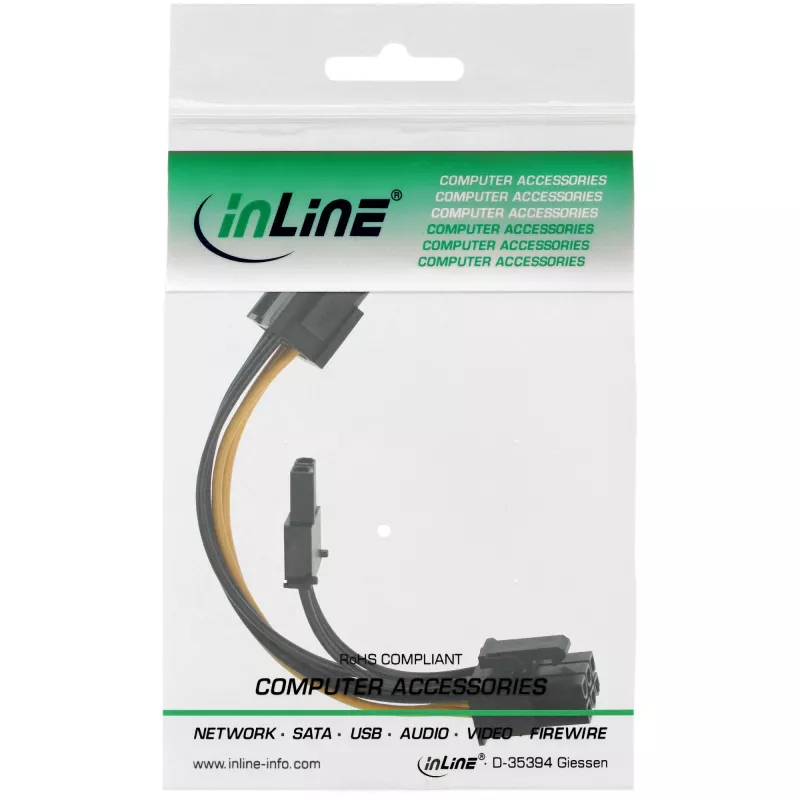 InLine iekšējais strāvas adapteris 6 pin / 8 pin PCIe PCI-Express videokartēm