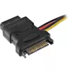 SATA strāvas kabelis SATA sievišķais / 3x 4 kontaktu Molex vīrišķais 0,15 m InLine 29679