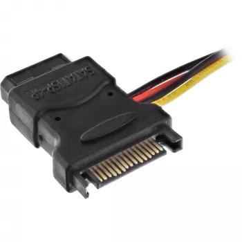 SATA strāvas kabelis SATA sievišķais / 3x 4 kontaktu Molex vīrišķais 0,15 m InLine 29679