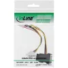 SATA strāvas kabelis SATA sievišķais / 3x 4 kontaktu Molex vīrišķais 0,15 m InLine 29679