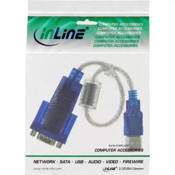 USB uz Sub-D 9 kontaktu seriālais adaptera kabelis Premium InLine 33304D