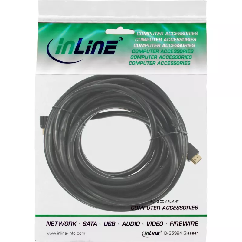 InLine HDMI mini kabelis, High Speed HDMI, AM/CM, zeltīts, 10 m
