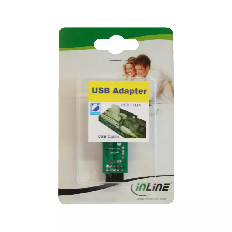 InLine USB 2.0 adapteris, iekšējs, 2x USB-A ligzda uz mātesplates savienotāju, 33440I