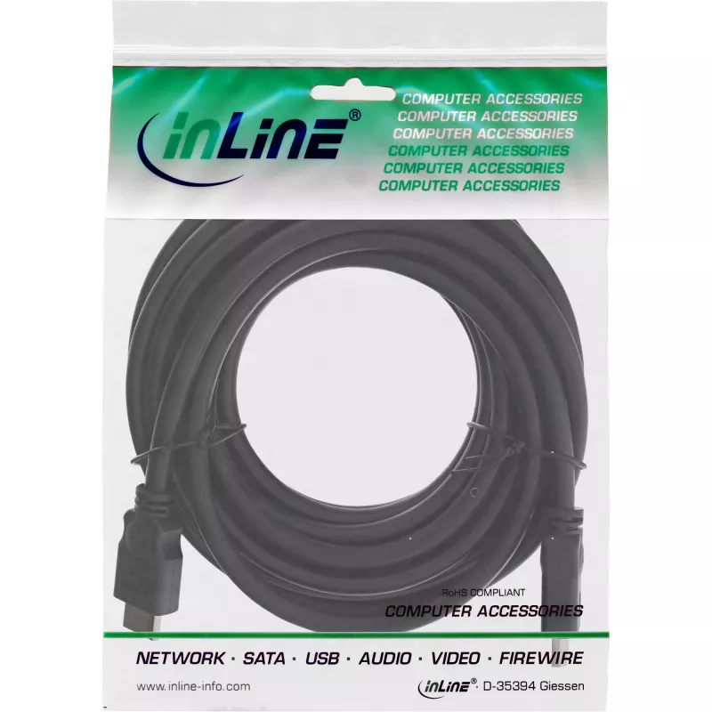 HDMI kabelis High Speed vīr./vīr. melns 5m InLine 17605E