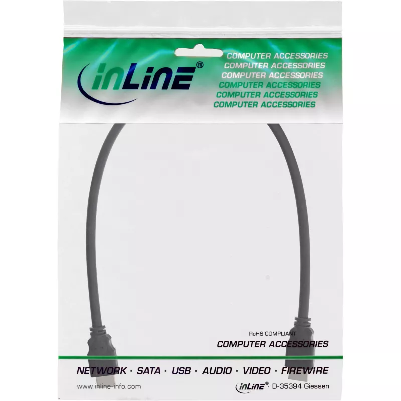 HDMI kabelis High Speed InLine 17601E 1m vīr./vīr. melns