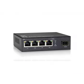 LevelOne 5-Portu Gigabitu Slēdzis, 1 x SFP, Nepārvaldāms, Gigabit Ethernet (10/100/1000), Pilna duplekss, Sienas stiprinājums