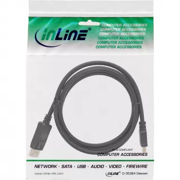 InLine DisplayPort uz HDMI pārveidotāja kabelis, melns, 7,5 m