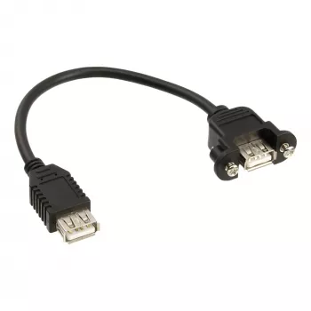 InLine USB 2.0 adaptera kabelis, A tipa ligzda / šasijas savienotājs A tips, 0,2 m