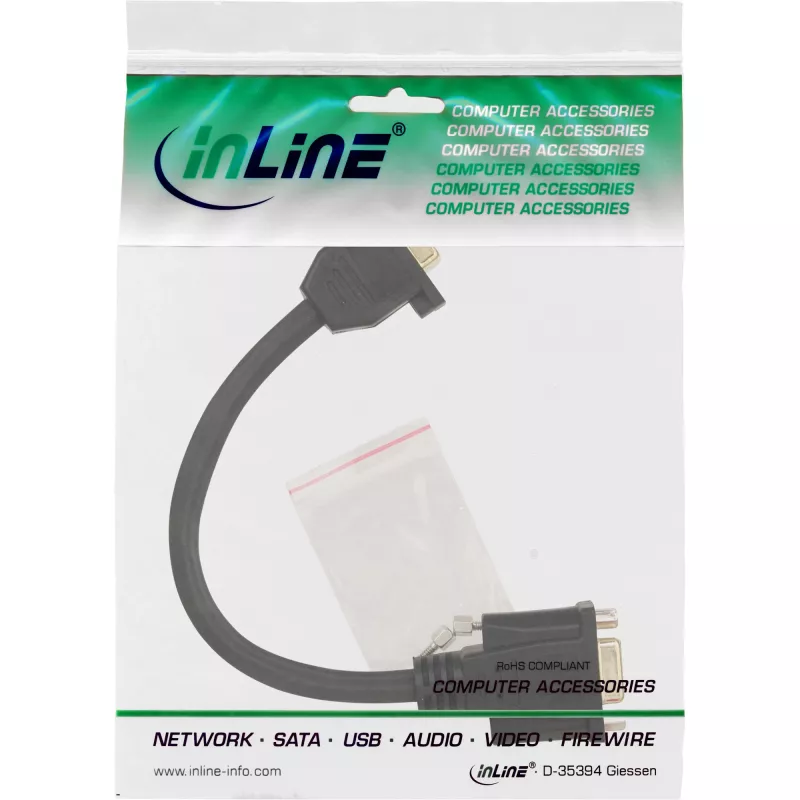 InLine VGA adaptera kabelis 15 kontaktu VGA sievišķais / sievišķais 0,2 m