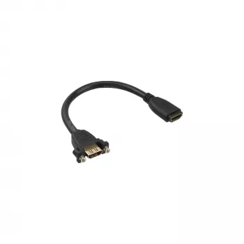 InLine HDMI adaptera kabelis A-siev./A-siev. ar atloku, apzeltīts, 4K2K, 0,2 m