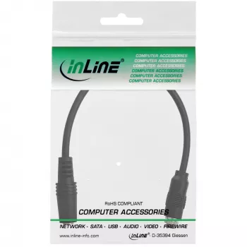 InLine Audio adaptera kabelis, 3,5 mm stereo ligzda–ligzda, ar vienu izvadu, 0,2 m