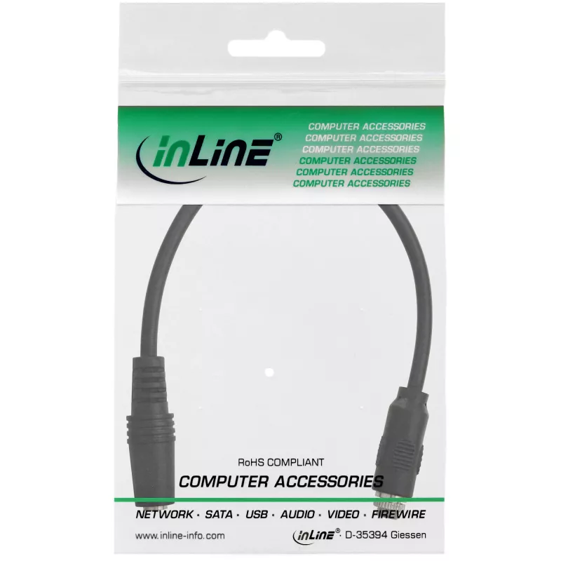 InLine Audio adaptera kabelis, 3,5 mm stereo ligzda–ligzda, ar vienu izvadu, 0,2 m
