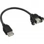 USB 2.0 adaptera kabelis, A tipa sieviešu / šasijas savienotājs, B tips, InLine 33441F, 0,2 m