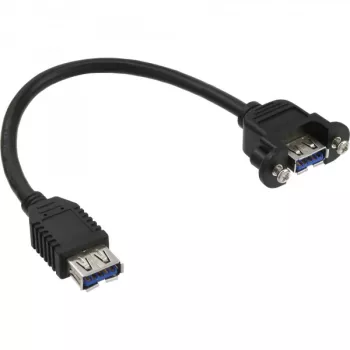 InLine USB 3.0 adaptera kabelis, tips A ligzda / korpusa savienotājs tips A, 0,20 m