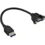 InLine USB 3.0 adaptera kabelis, tips A ligzda / korpusa savienotājs tips A, 0,20 m