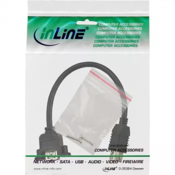 InLine USB 3.0 adaptera kabelis, tips A ligzda / korpusa savienotājs tips A, 0,20 m