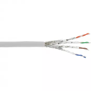 InLine komutācijas kabelis S/FTP PiMF Cat.6A bez halogēna 500MHz balts 100m