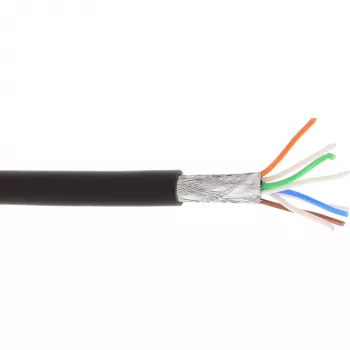 InLine komutācijas kabelis S/FTP PiMF Cat.6A halogēna nesaturošs 500MHz melns 100m