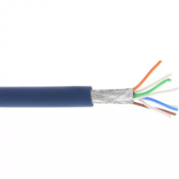 InLine komutācijas kabelis S/FTP PiMF Cat.6A bez halogēna 500 MHz zils 100 m