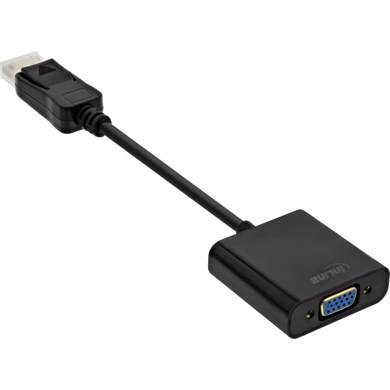 InLine Basic DisplayPort adaptera kabelis, DP vīrišķais / VGA sievišķais melns 0,15 m